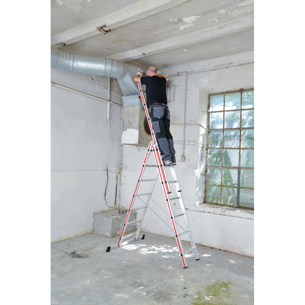 HYMER Mehrzweckleiter, 3-teilig, Gesamtlänge 4,87 m Produktabbildung Nr. 3: HYMER Mehrzweckleiter, 3-teilig, Gesamtlänge 4,87 m