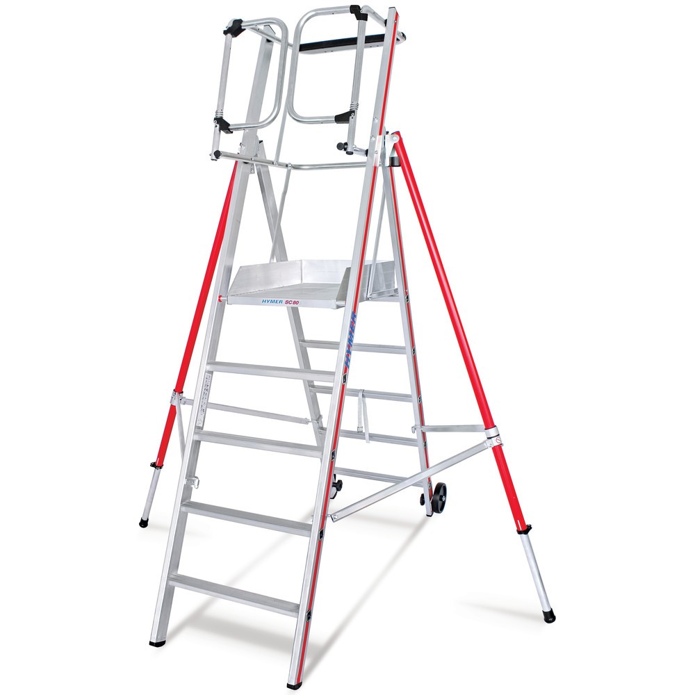 Produktabbildung Nr. 1: HYMER Plattformleiter, fahr- und klappbar, Standhöhe 0,93 m
