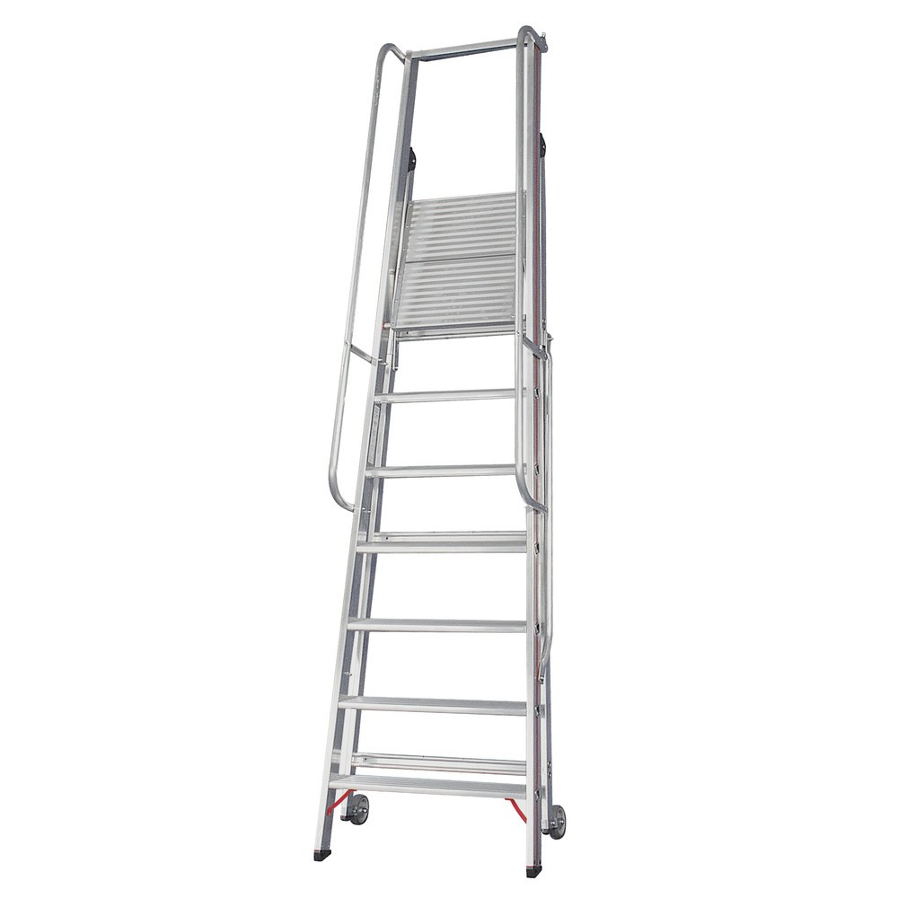 Produktabbildung Nr. 2: HYMER Plattformleiter mit Kipprollen, Standhöhe 1,40 m