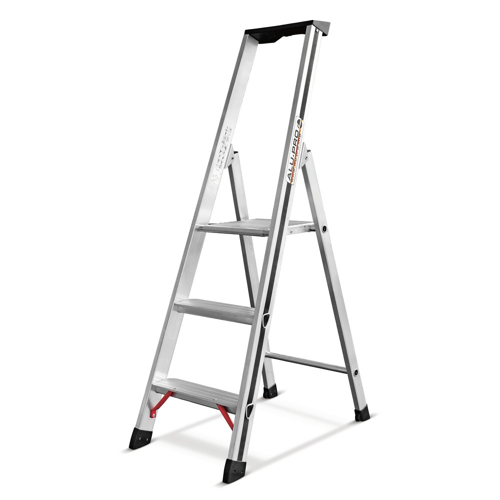 Produktabbildung Nr. 1: HYMER Stufen-Stehleiter Alu-Pro, 1-seitig begehbar, Standhöhe 0,65 m