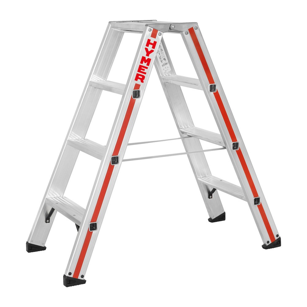 Produktabbildung Nr. 1: HYMER Stufenstehleiter, beidseitig, 2×4 Sprossen, Standhöhe 0,45 m