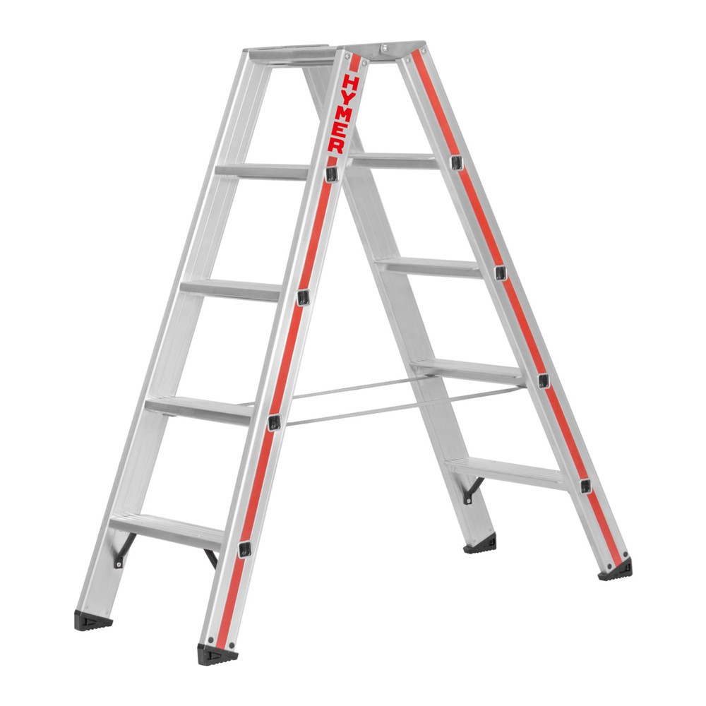 Produktabbildung Nr. 1: HYMER Stufenstehleiter, beidseitig, 2×5 Sprossen, Standhöhe 0,69 m