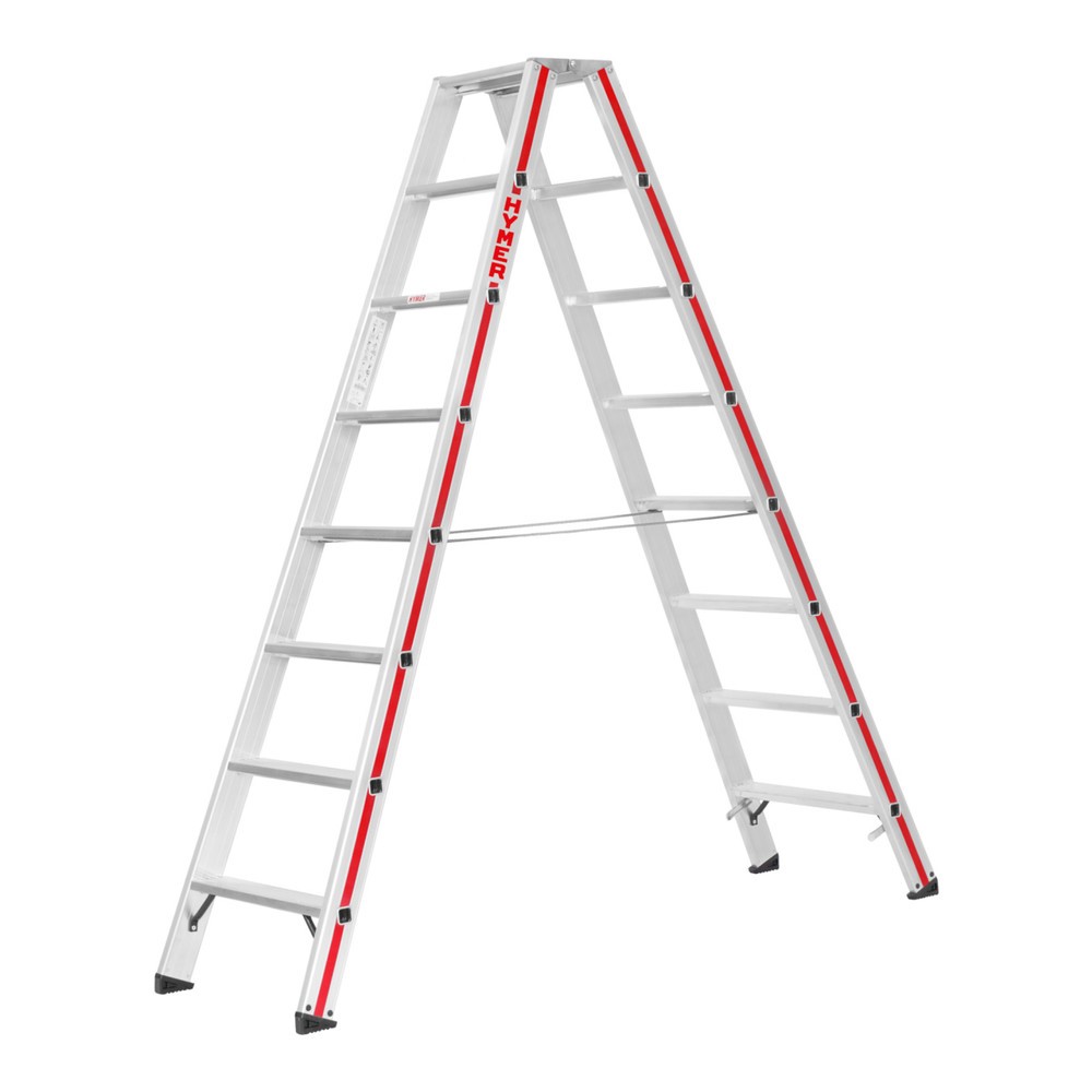 Produktabbildung Nr. 1: HYMER Stufenstehleiter, beidseitig, 2×8 Sprossen, Standhöhe 1,38 m