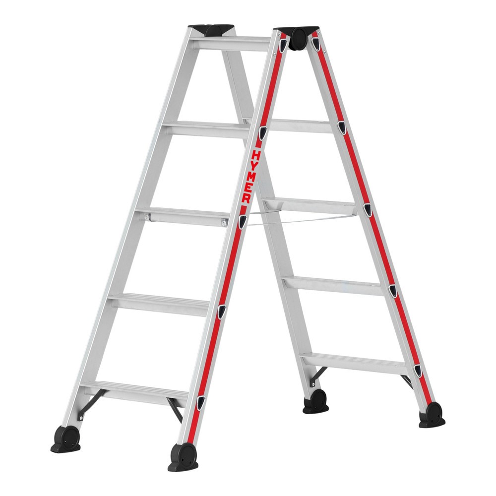 Produktabbildung Nr. 1: HYMER Stufenstehleiter, beidseitig, 2×5 Sprossen, Standhöhe 0,65 m