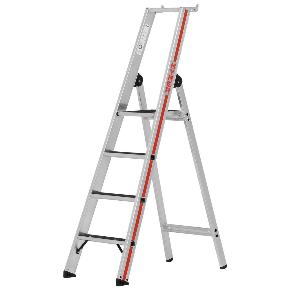 Produktabbildung Nr. 1: HYMER Stufenstehleiter, R13-Beschichtung, mit Plattform, Standhöhe 0,93 m, 4 Sprossen