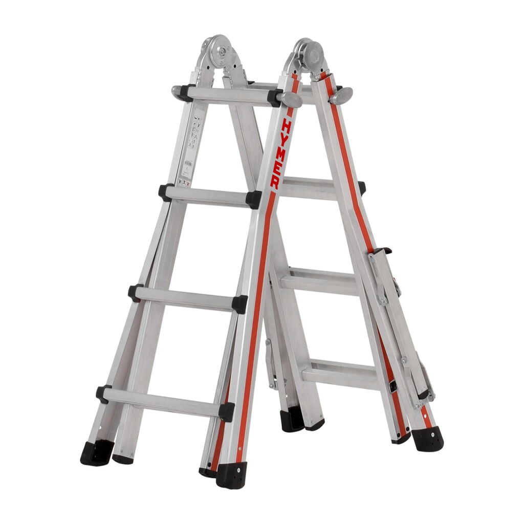 HYMER Teleskopleiter TELESTEP, Gesamtlänge 4,02 m, 4x4 Sprossen Produktabbildung: HYMER Teleskopleiter TELESTEP, Gesamtlänge 4,02 m, 4x4 Sprossen