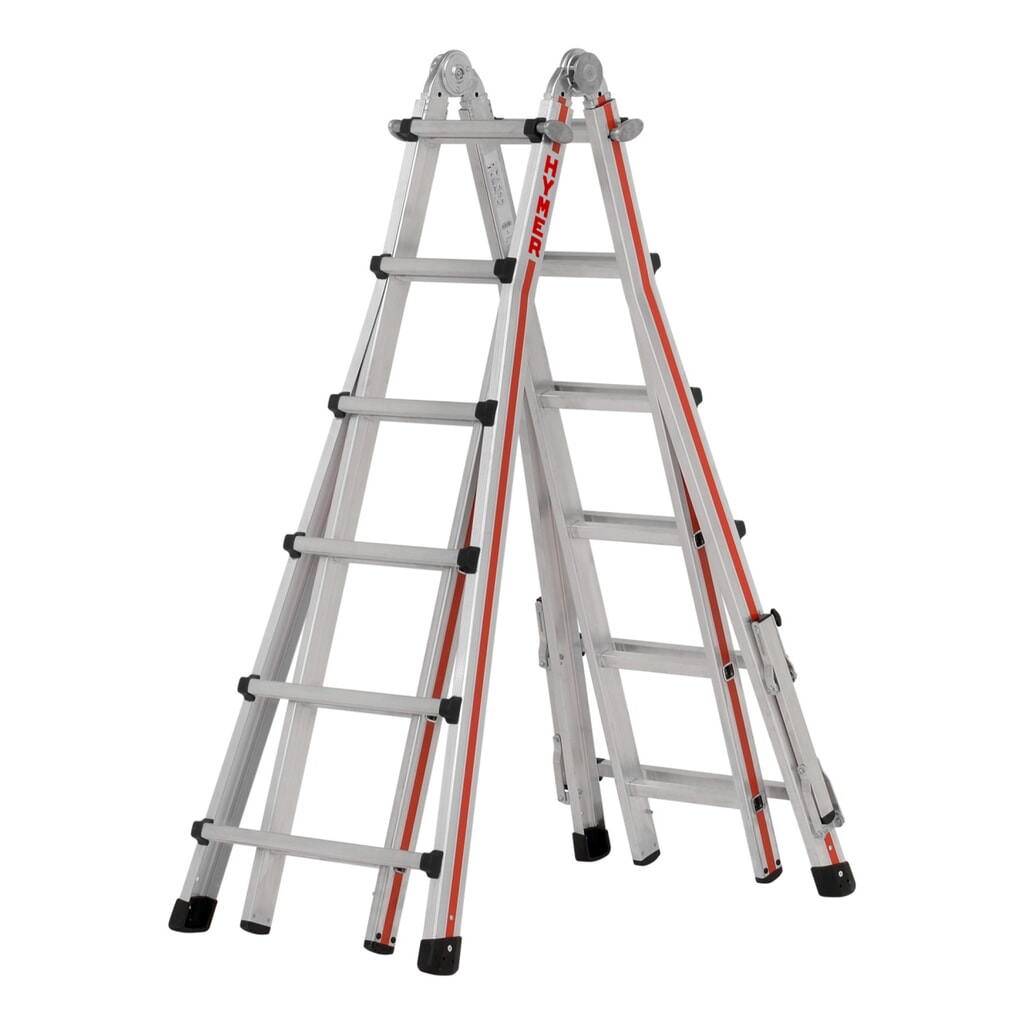 HYMER Teleskopleiter TELESTEP, Gesamtlänge 6,26 m, 4x6 Sprossen Produktabbildung: HYMER Teleskopleiter TELESTEP, Gesamtlänge 6,26 m, 4x6 Sprossen