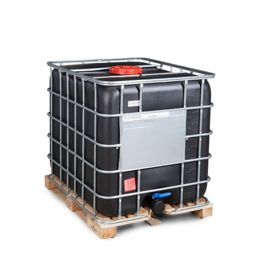 Produktabbildung: IBC Recobulk, Gefahrgut-Ausführung, Holz-Palette, 1.000 Liter, Öffnung NW150, Auslauf NW80, UV-Schutz