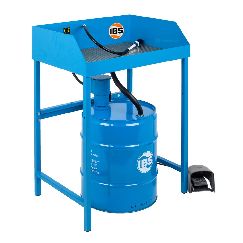Produktabbildung: IBS-Kleinteilereiniger für 50-Liter-Fässer, Stahlblech, Komplettangebot inkl. Spezialreiniger