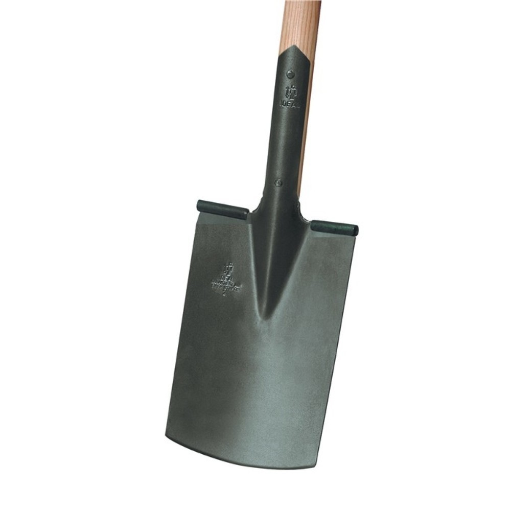 Produktabbildung: IDEAL Bauspaten 285x185/180mm Gr.2 Gärtner Form m.Trittschutz u.T-Stiel