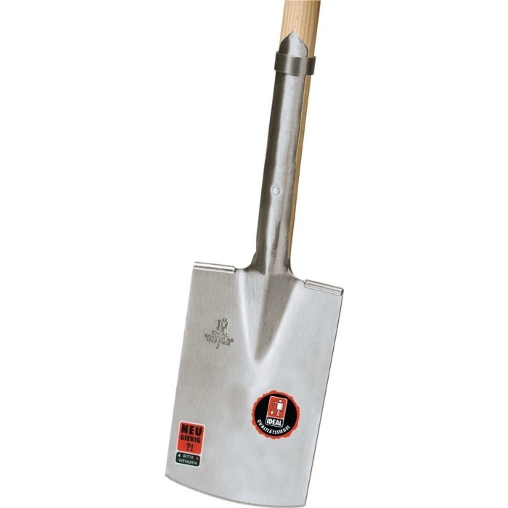 Produktabbildung: IDEAL Rodespaten, Größe 2 mit Eschen-T-Stiel, Blattmaß 285 x 185 mm, Stiellänge 850 mm 2800 g