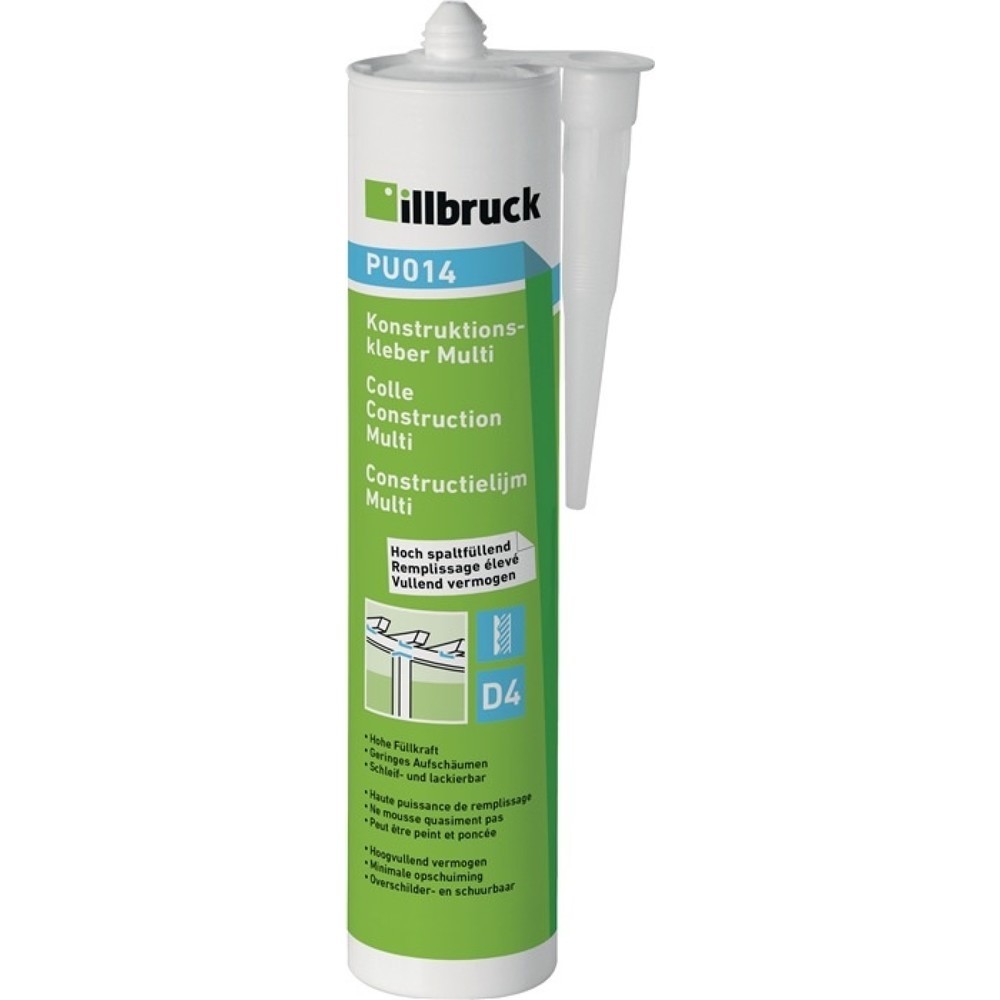 Produktabbildung: ILLBRUCK Konstruktionskleber Multi PU014 beige EN 204: D4 330g Kartusche
