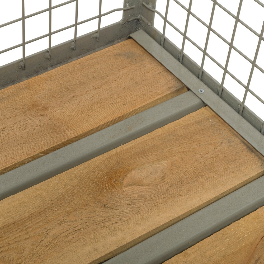 Produktabbildung Nr. 5: Industrie-Gitterbox, halb abklappbare Längswand, Höhe 970 mm, mit Deckel