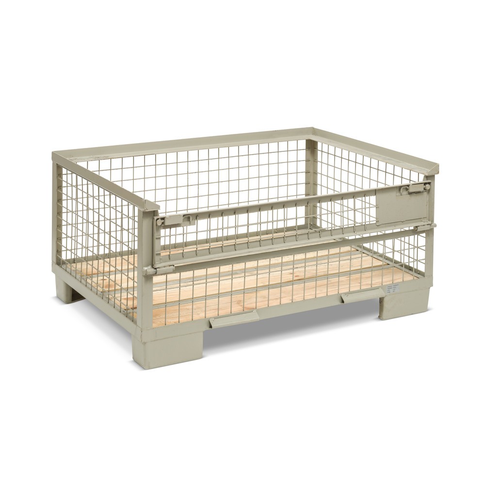 Produktabbildung Nr. 3: Industrie-Gitterbox, halb abklappbare Längswand, Höhe 570 mm