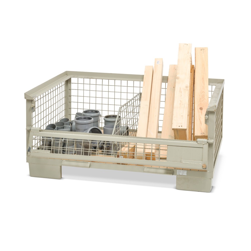 Produktabbildung Nr. 8: Industrie-Gitterbox, halb abklappbare Längswand, Höhe 570 mm