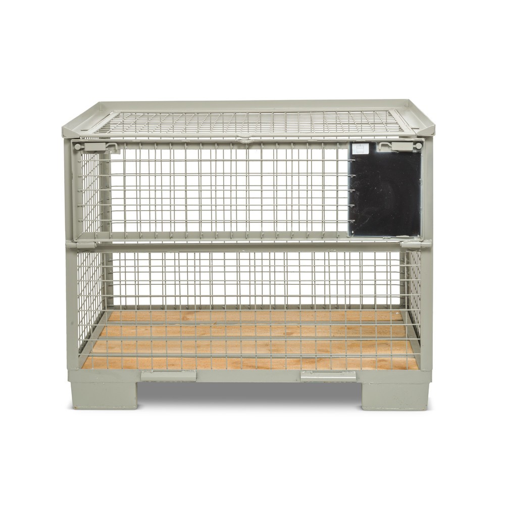 Produktabbildung Nr. 2: Industrie-Gitterbox, halb abklappbare Längswand, Höhe 970 mm, mit Deckel