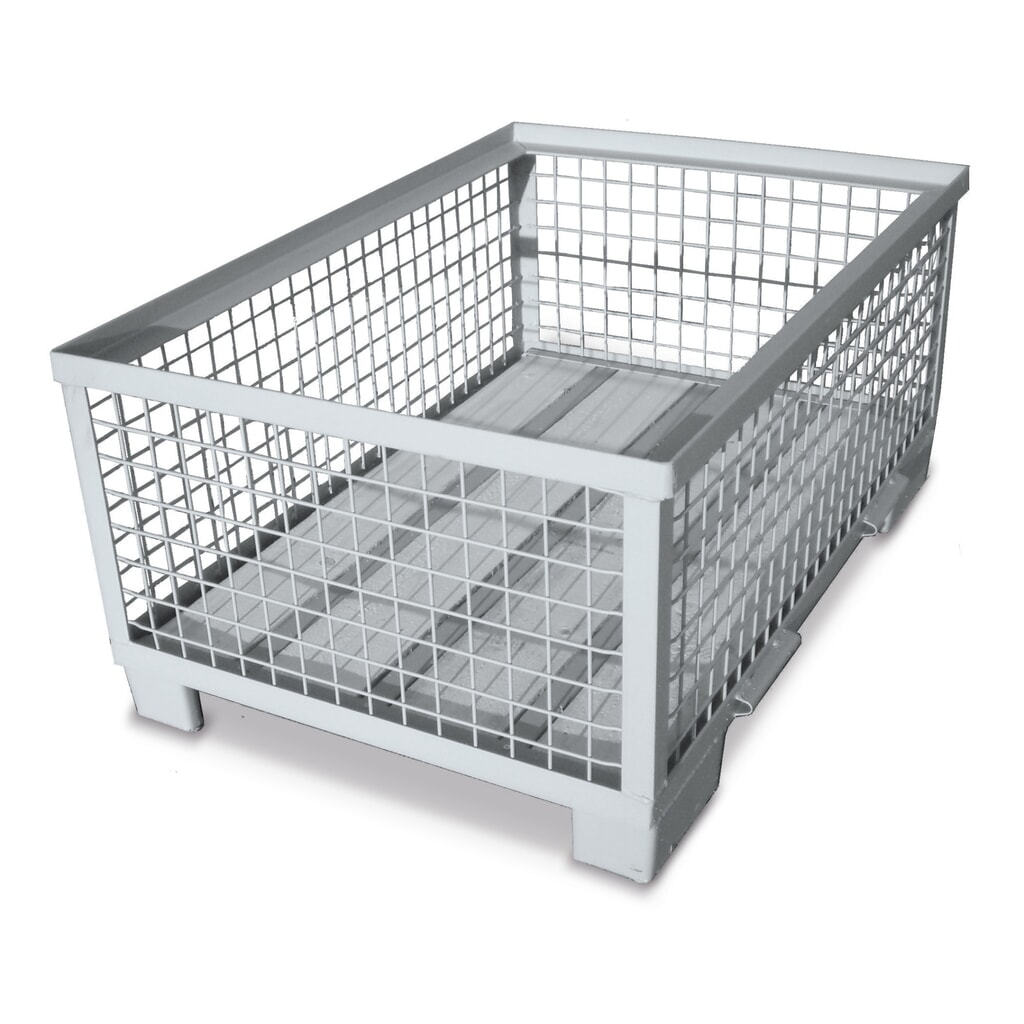 Industrie-Gitterbox, voll abklappbare Längswand, Höhe 570 mm Produktabbildung: Industrie-Gitterbox, voll abklappbare Längswand, Höhe 570 mm