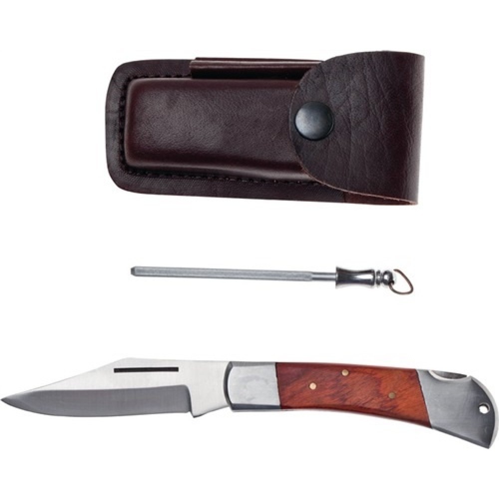 Produktabbildung: Industrietaschenmesser Gesamt-L.190mm Klingen-L.85mm Holzgriff