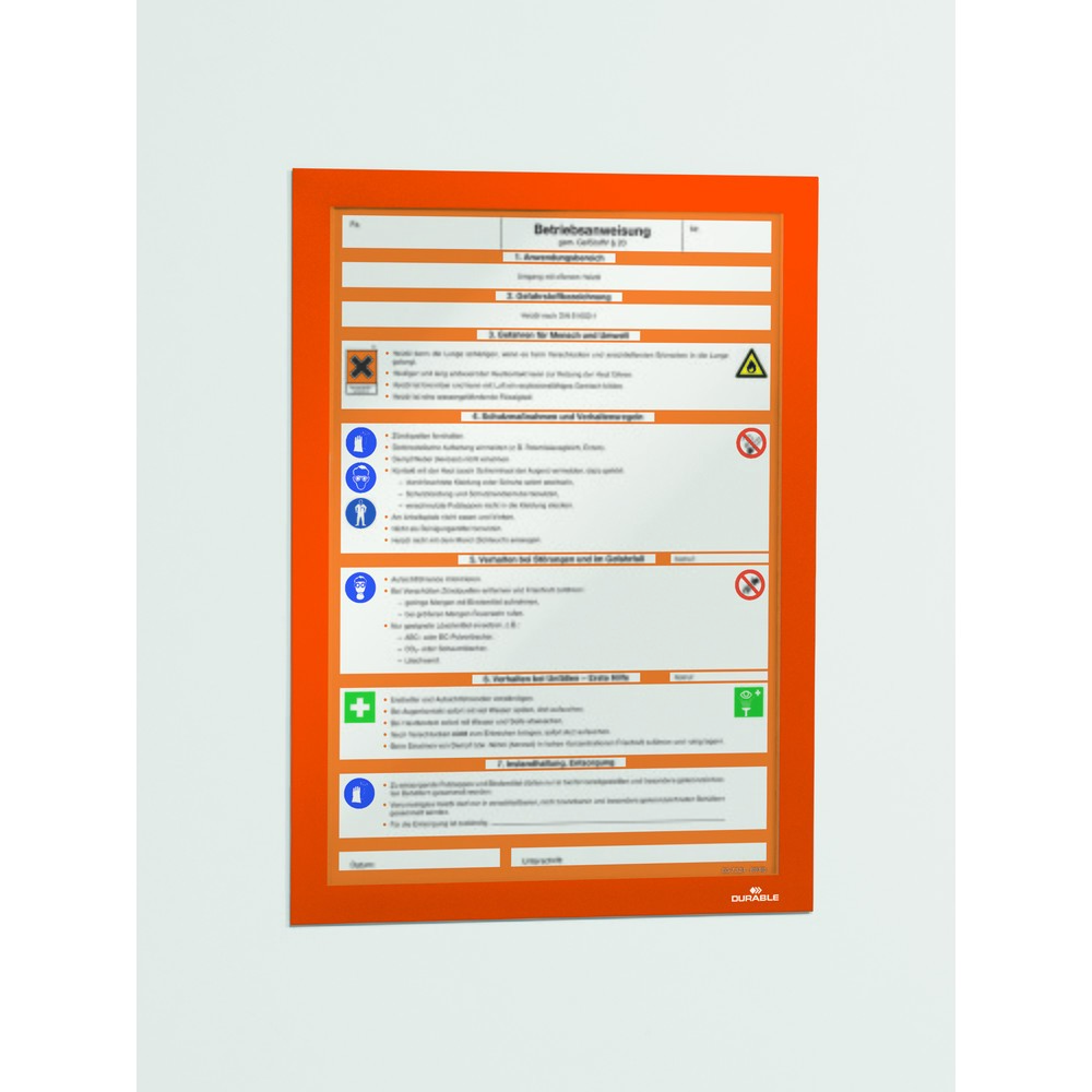 Produktabbildung Nr. 7: Info-Rahmen DURABLE DURAFRAME®, selbstklebend, DIN A4, orange