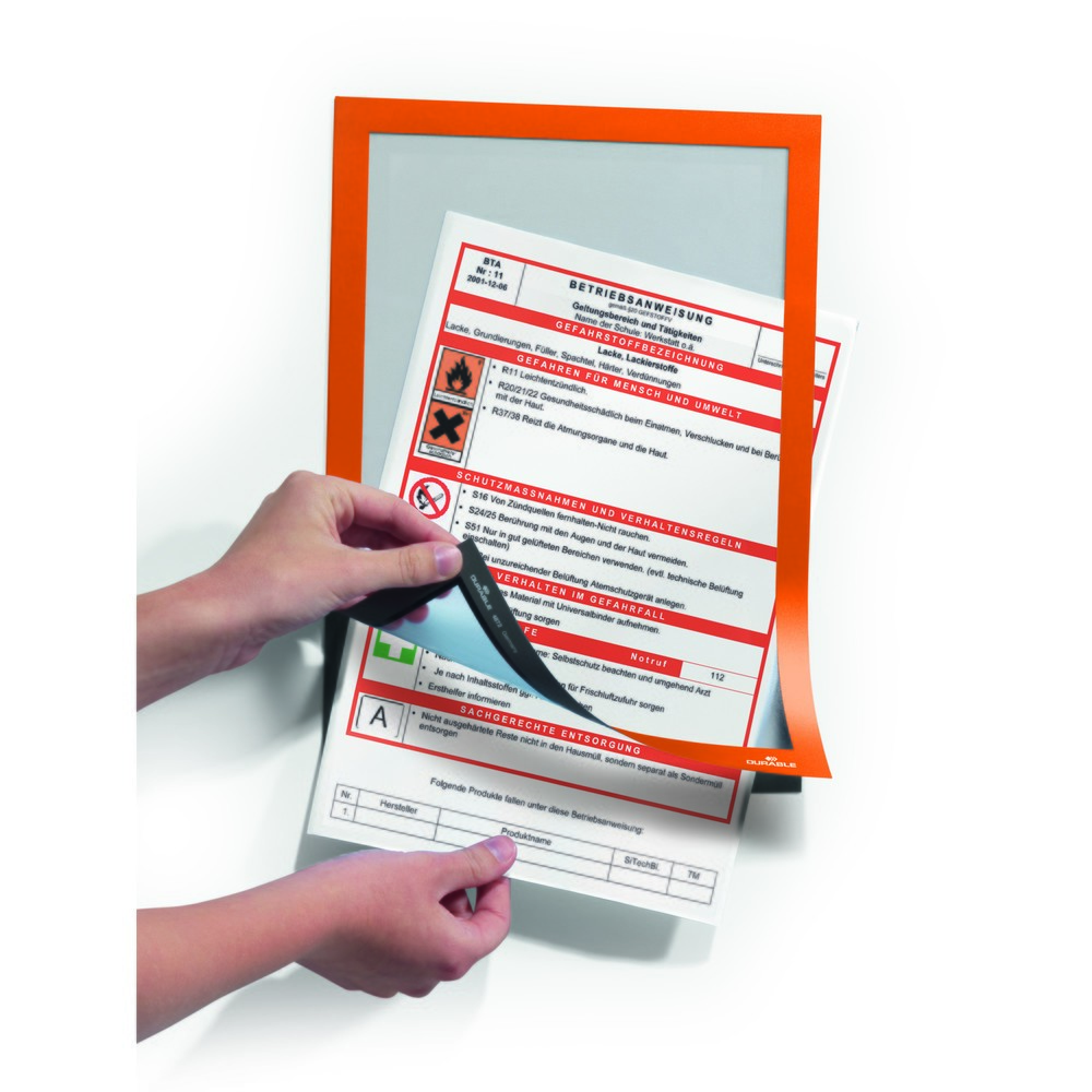 Produktabbildung Nr. 9: Info-Rahmen DURABLE DURAFRAME®, selbstklebend, DIN A4, orange