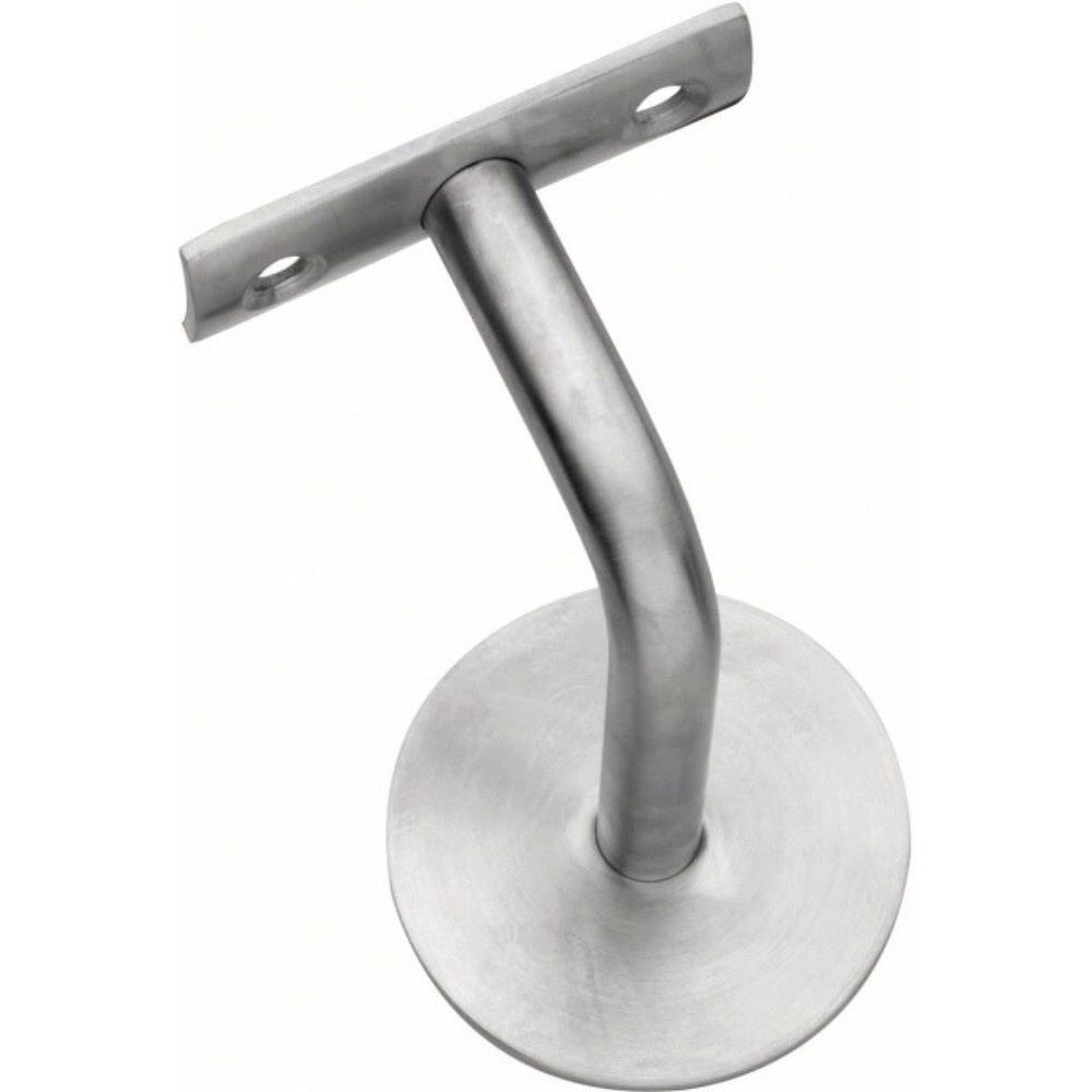 Produktabbildung: INTERSTEEL Handlaufträger, Durchmesser Wandplatte 60 mm, Edelstahl matt, gewölbte Auflage
