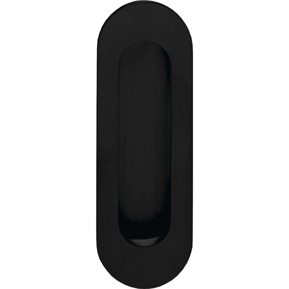 Produktabbildung: INTERSTEEL Schiebetürmuschel 4476, blind, Edelstahl schwarz oval, Länge 120 mm Breite 40 mm