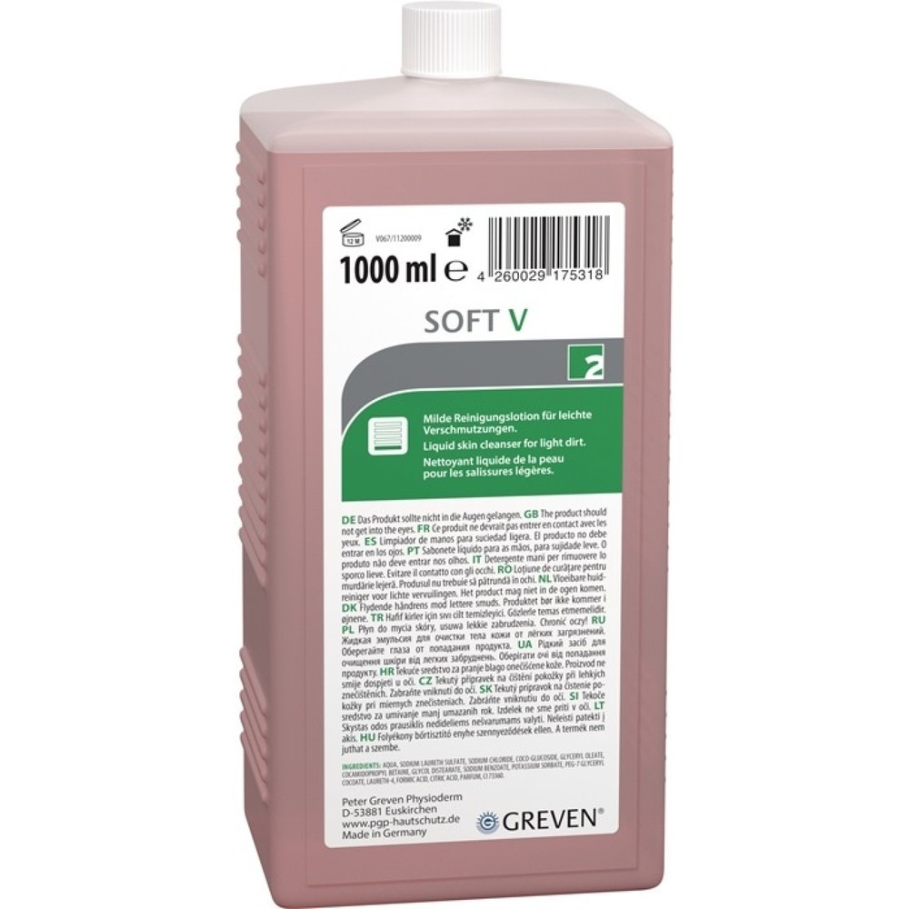 Produktabbildung: IVRAXO Hautreinigungslotion GREVEN® SOFT V, 1 l Flasche, passend für 9000 473 400