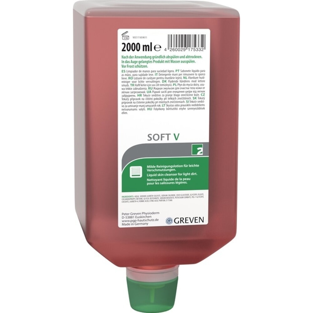 Produktabbildung: IVRAXO Hautreinigungslotion GREVEN® SOFT V, 2 l Flasche, passend für 9000 473 404