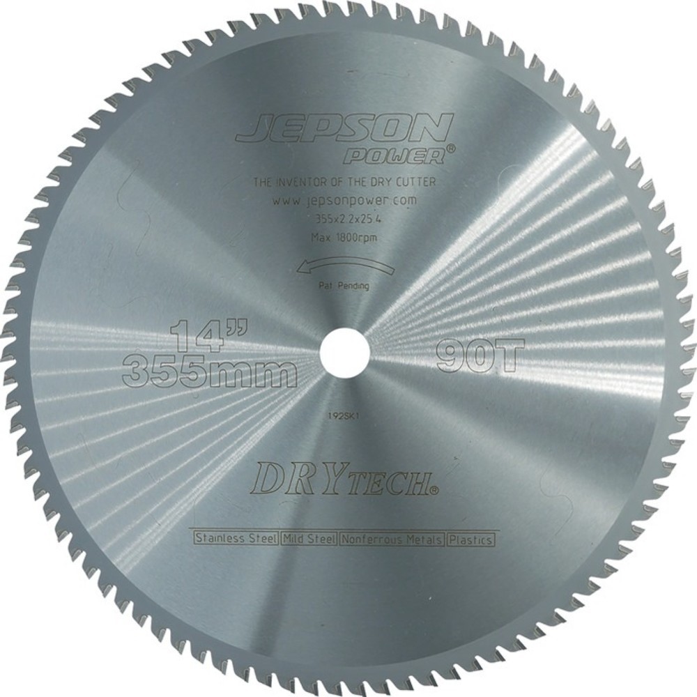 Produktabbildung: JEPSON Metallkreissägeblatt 355/90Z, Sägeblatt-Durchmesser 355 mm Breite 2,2 mm, HM Bohrungs-Durchmesser 25,4 mm