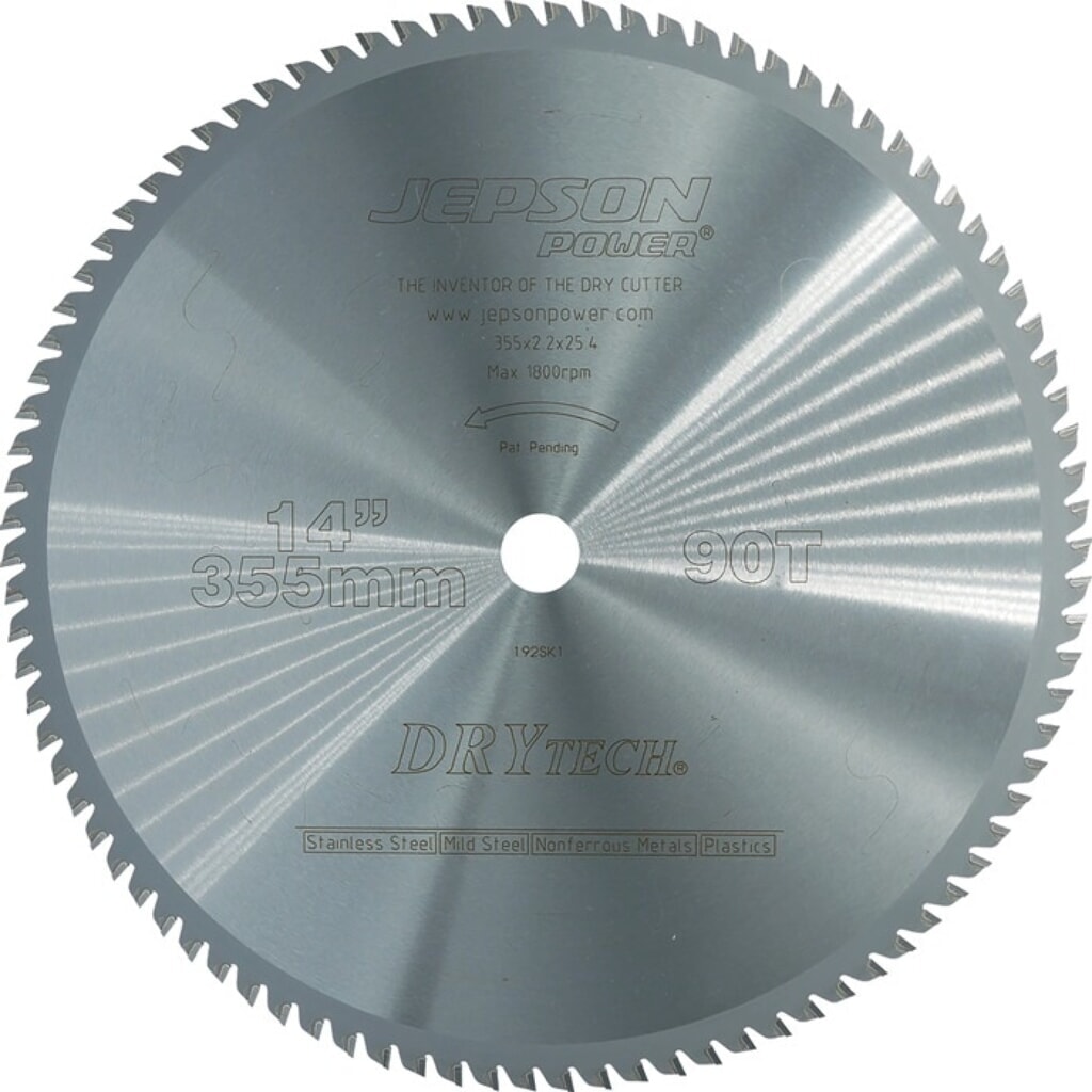 JEPSON Metallkreissägeblatt 355/90Z, Sägeblatt-Durchmesser 355 mm Breite 2,2 mm, HM Bohrungs-Durchmesser 25,4 mm Produktabbildung: JEPSON Metallkreissägeblatt 355/90Z, Sägeblatt-Durchmesser 355 mm Breite 2,2 mm, HM Bohrungs-Durchmesser 25,4 mm