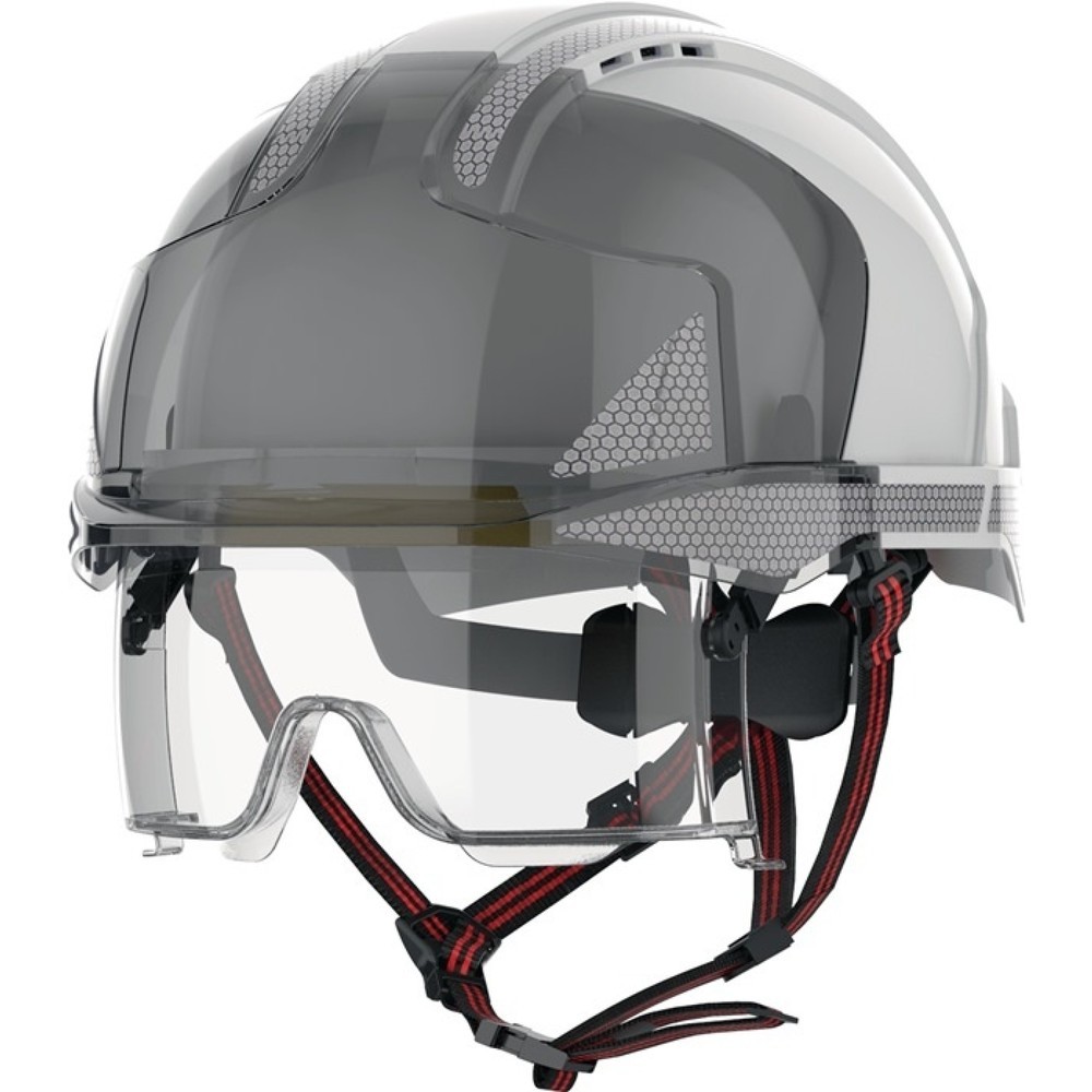 Produktabbildung: JSP Industriekletterhelm EVO® VISTAlens® Dualswitch™, weiß/rauch, ABS