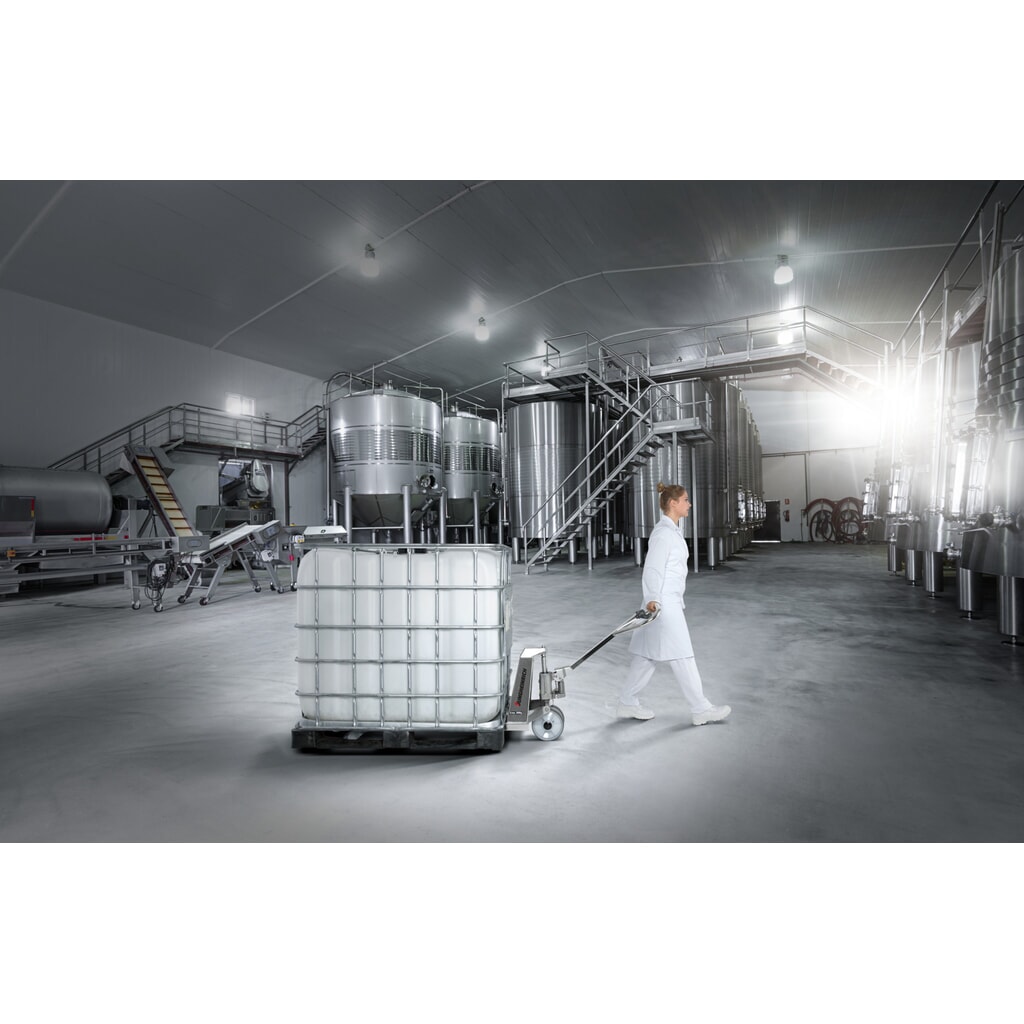 Jungheinrich Edelstahl-Handhubwagen AM I20p, Professional-Ausführung, Tragfähigkeit 2.000 kg, Sonder-Gabeltragbreite 680 mm, Gabellänge 1.220 mm, Nylon, Tandemrollen Produktabbildung Nr. 5: Jungheinrich Edelstahl-Handhubwagen AM I20p, Professional-Ausführung, Tragfähigkeit 2.000 kg, Sonder-Gabeltragbreite 680 mm, Gabellänge 1.220 mm, Nylon, Tandemrollen