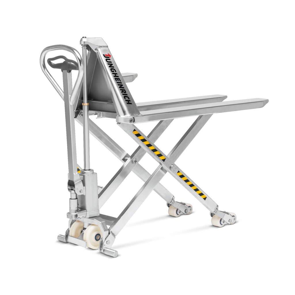Jungheinrich Edelstahl-Scherenhubwagen AMX I15p - Professional-Ausführung, Tragfähigkeit 1.500 kg, Nylon Produktabbildung: Jungheinrich Edelstahl-Scherenhubwagen AMX I15p - Professional-Ausführung, Tragfähigkeit 1.500 kg, Nylon