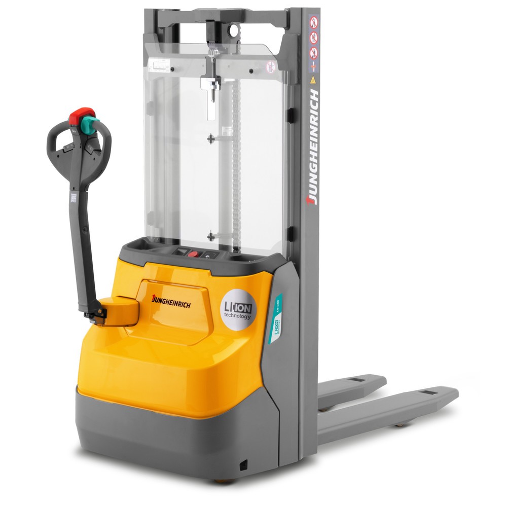 Produktabbildung: Jungheinrich Elektro-Hochhubwagen EJC 010i ZT, Zweifach-Teleskop-Hubgerüst, Hubhöhe  2.390 mm, Tragfähigkeit 1.000 kg, proportionales Hubsystem
