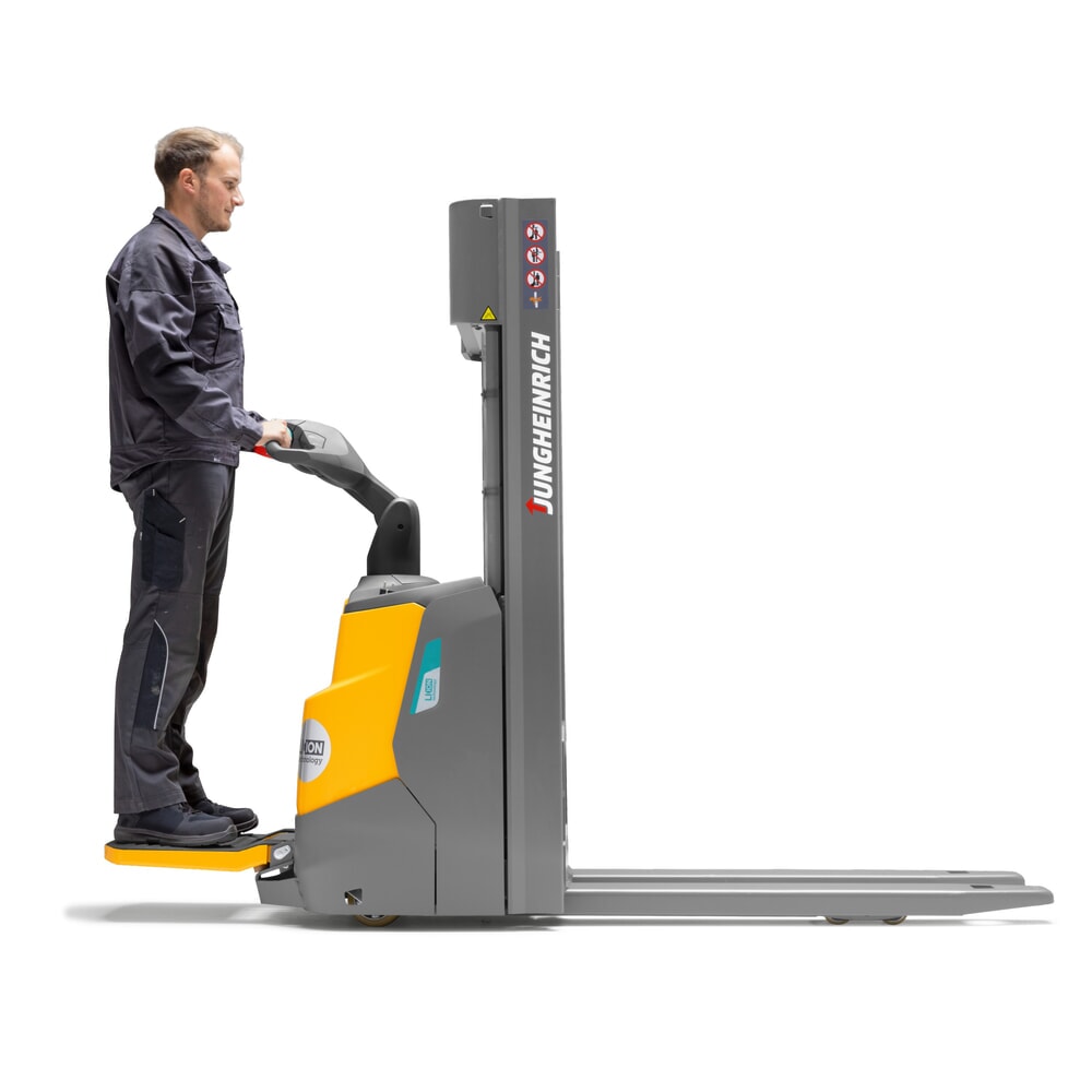 Produktabbildung Nr. 10: Jungheinrich Elektro-Hochhubwagen ERC 110i ZZ mit Standplattform, Zweifach-Teleskop-Hubgerüst, Hubhöhe 3.900 mm, Tragfähigkeit 1.000 kg, Proportionalhydraulik