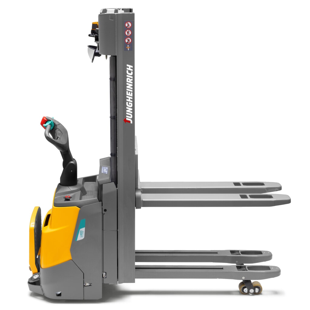 Produktabbildung Nr. 3: Jungheinrich Elektro-Hochhubwagen ERC 110zi ZT mit Standplattform, Zweifach-Teleskop-Hubgerüst, Hubhöhe 2.500 mm, Tragfähigkeit 1.000 kg, Proportionalhydraulik, Doppelstockfunktion