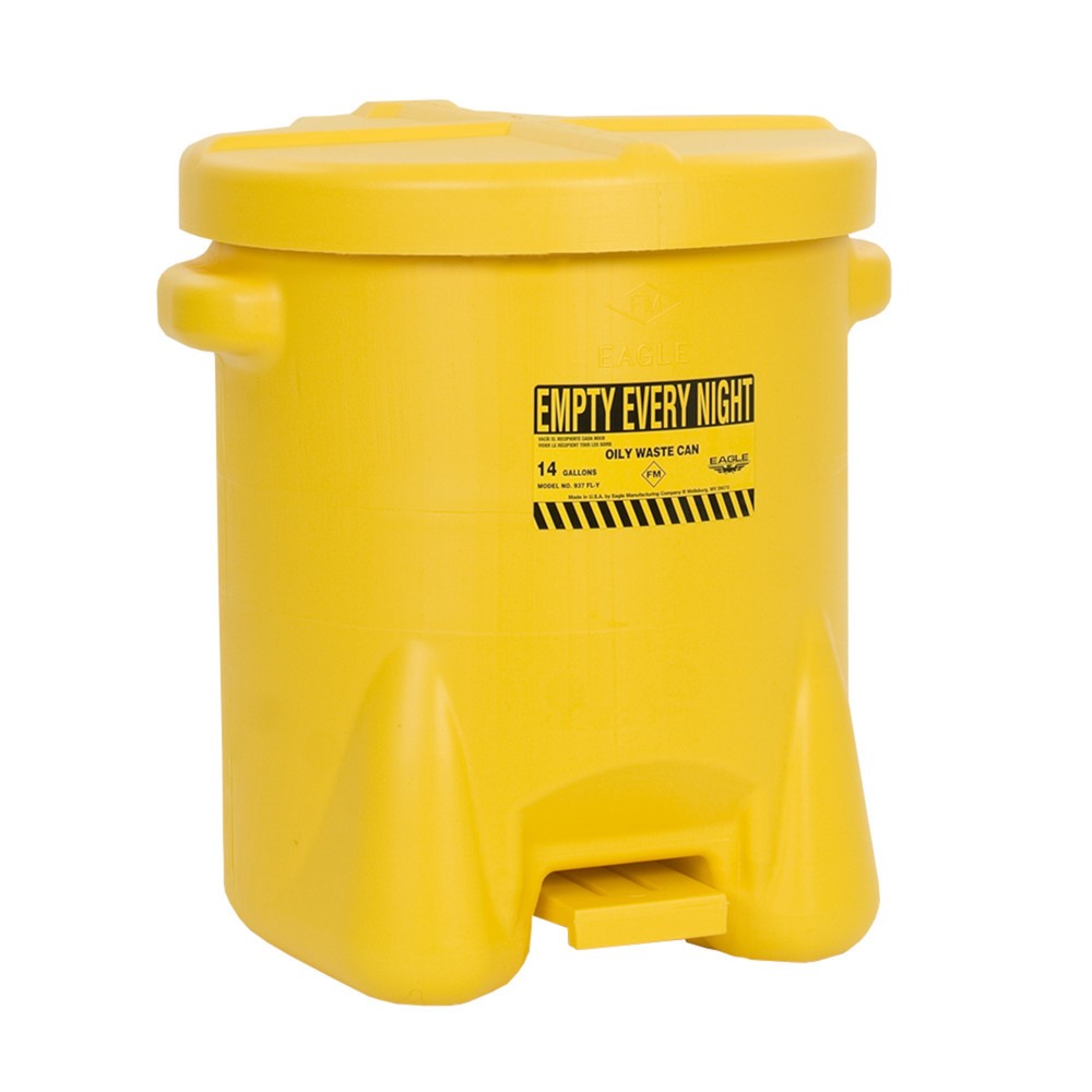 Produktabbildung: Justrite® Abfalleimer Eagle, HDPE, 22,8 Liter, schwarz