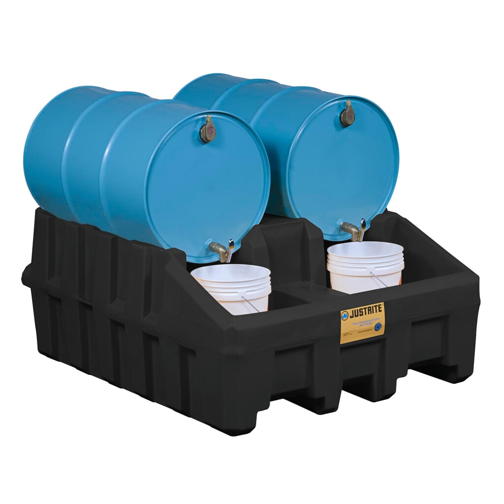 Justrite® Fass-Managementsystem, Basismodul, Auffangvolumen 250 l, schwarz Produktabbildung: Justrite® Fass-Managementsystem, Basismodul, Auffangvolumen 250 l, schwarz