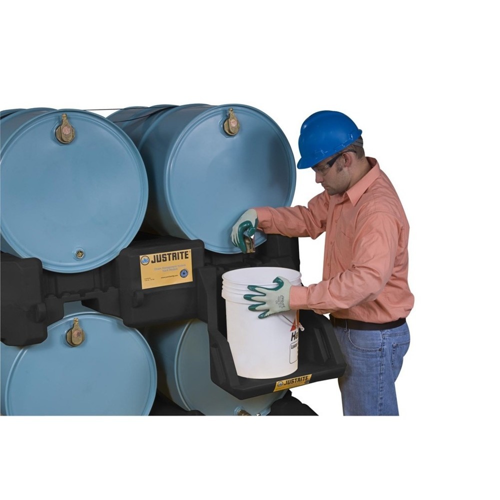 Produktabbildung: Justrite® Fassauflage für Fass-Managementsystem, mit Gurten, schwarz