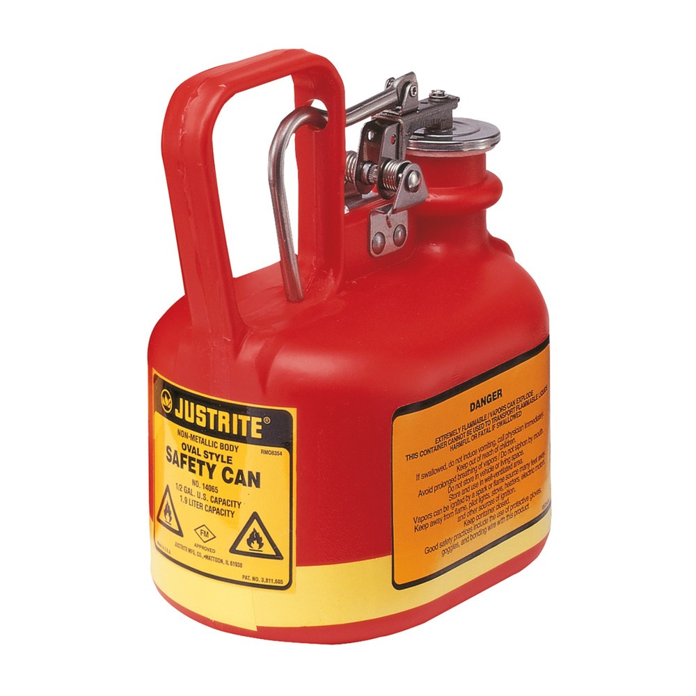 Produktabbildung Nr. 1: Justrite® HDPE-Sicherheitsbehälter Typ I, rot, 2 Liter
