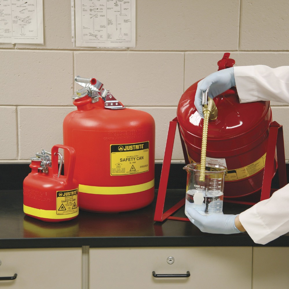 Produktabbildung Nr. 2: Justrite® HDPE-Sicherheitsbehälter Typ I, rot, 2 Liter