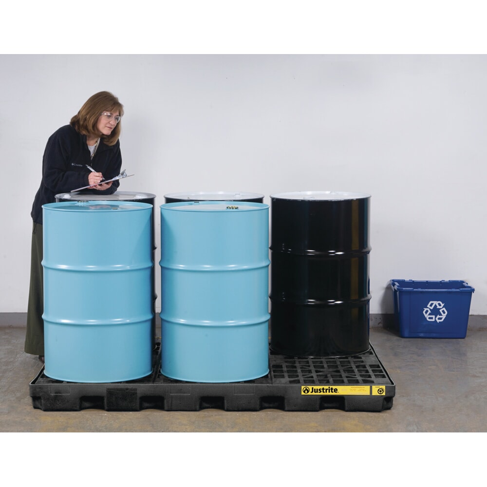 Produktabbildung Nr. 2: Justrite® PE-Flachwanne, 6x 200 l, Auffangvolumen 276 l, schwarz