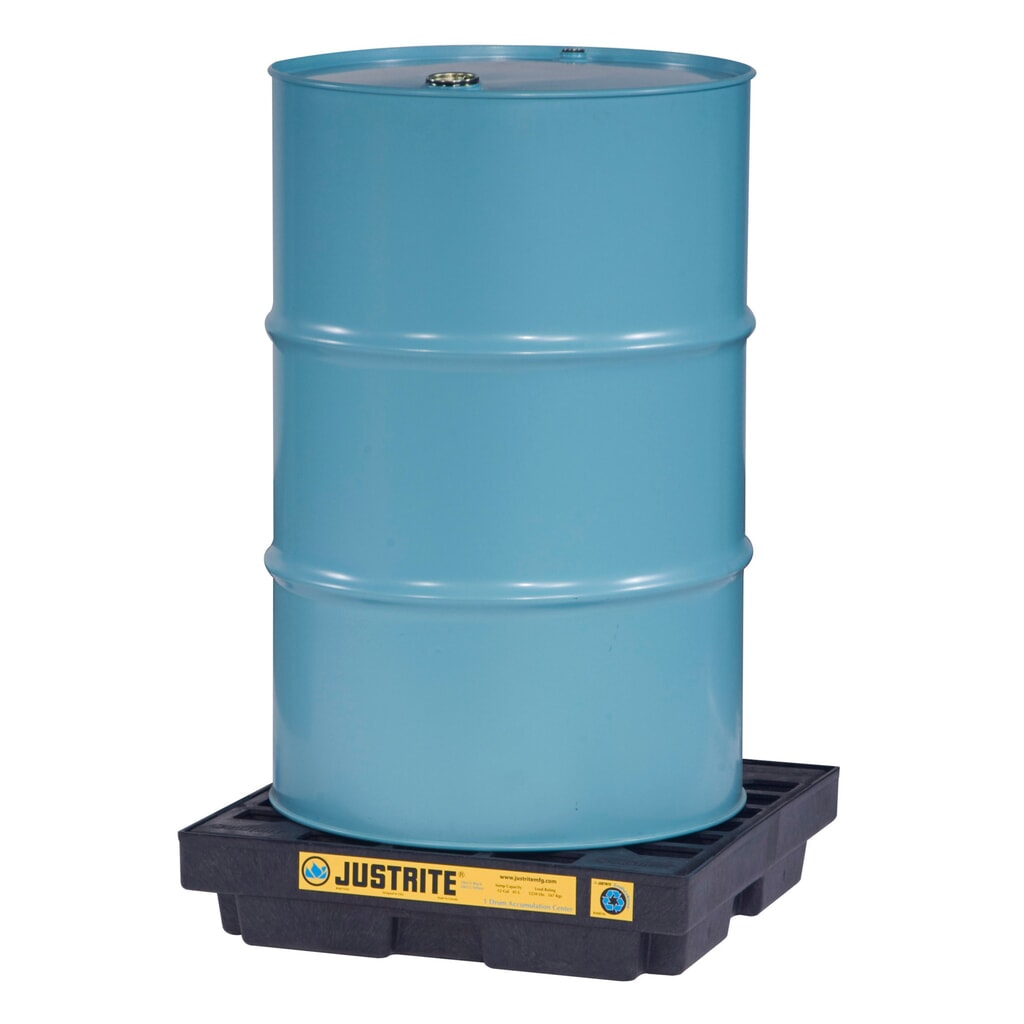Produktabbildung Nr. 1: Justrite® Flach-Auffangwanne aus PE, 1x 200 l, Auffangvolumen 45 l, schwarz