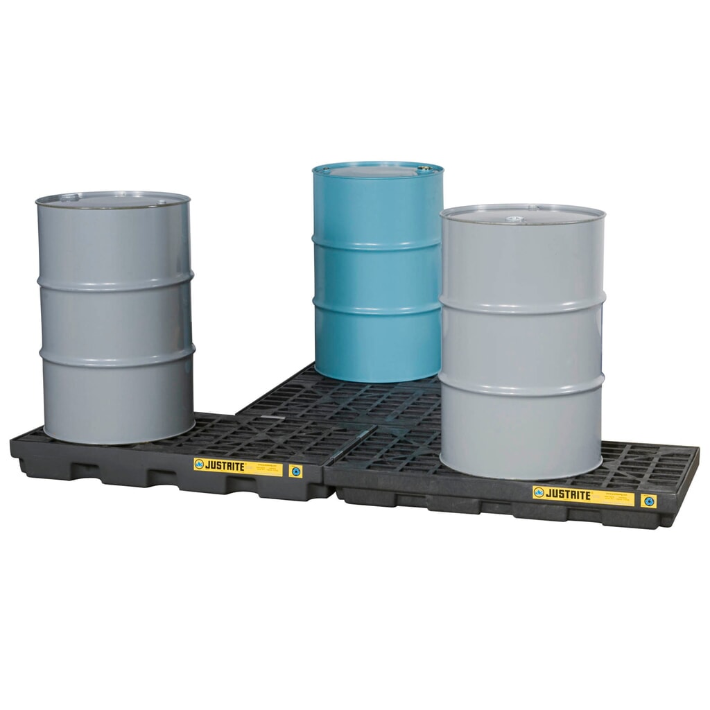 Produktabbildung Nr. 2: Justrite® Flach-Auffangwanne aus PE, 2x 200 l, Auffangvolumen 90 l, schwarz