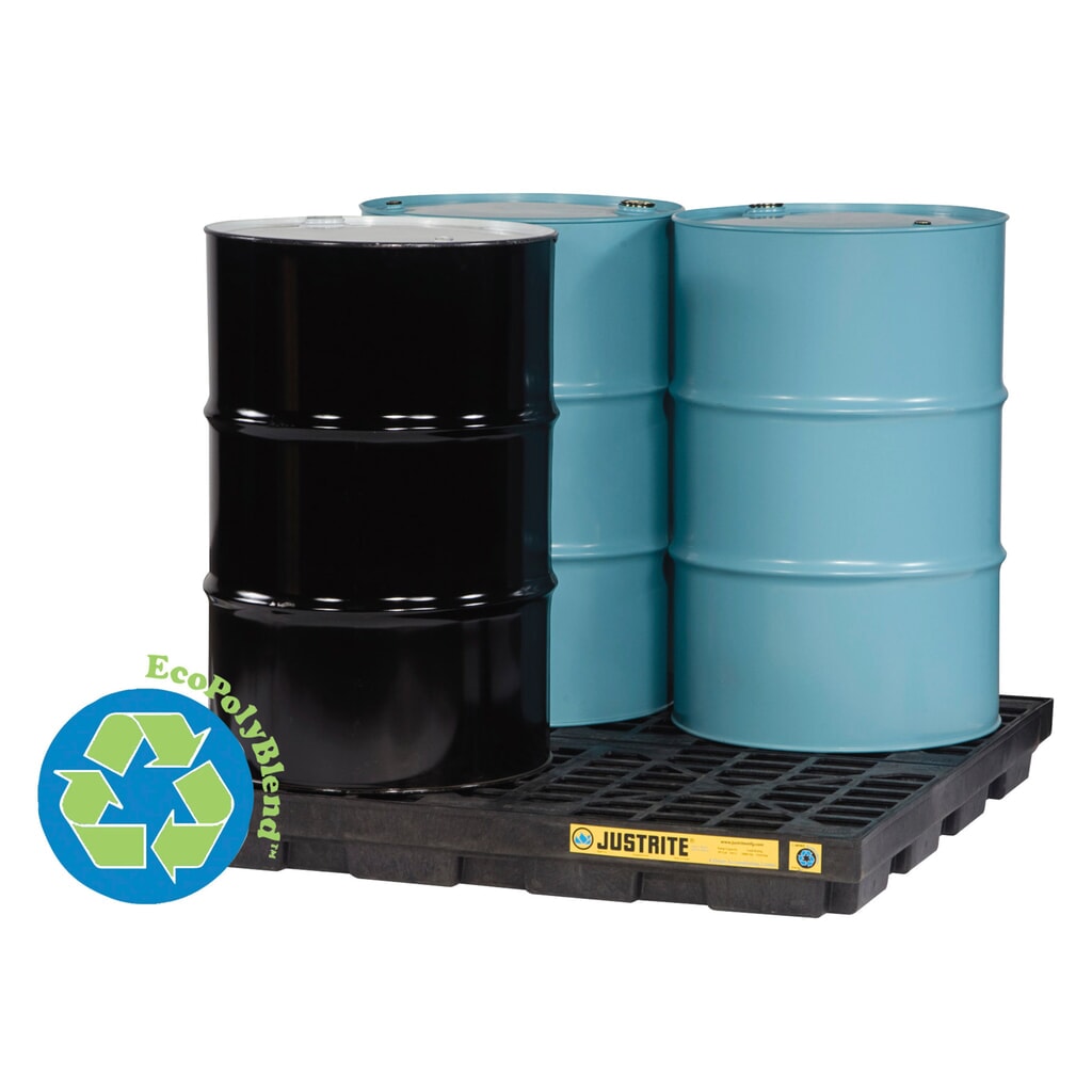 Produktabbildung Nr. 2: Justrite® Flach-Auffangwanne aus PE, 4x 200 l, Auffangvolumen 185 l, schwarz