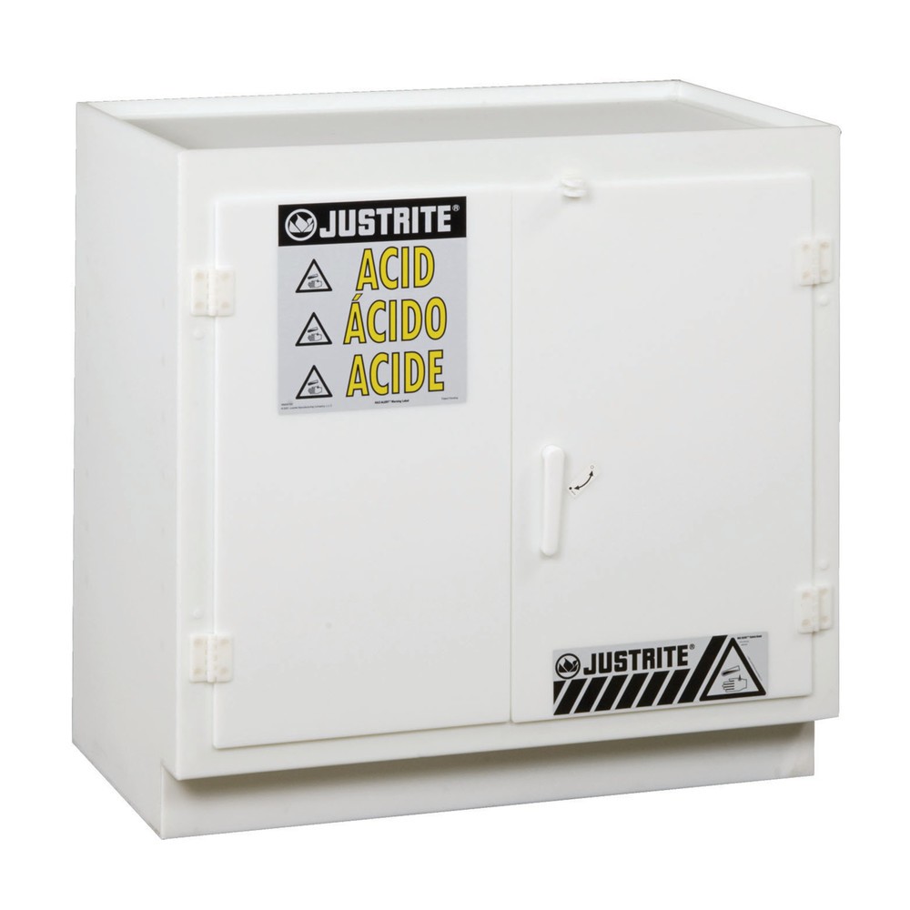 Produktabbildung Nr. 1: Justrite® PE-Säureschrank, HxBxT 930 x 910 x 550 mm, 1 Fachboden, manuell schließend