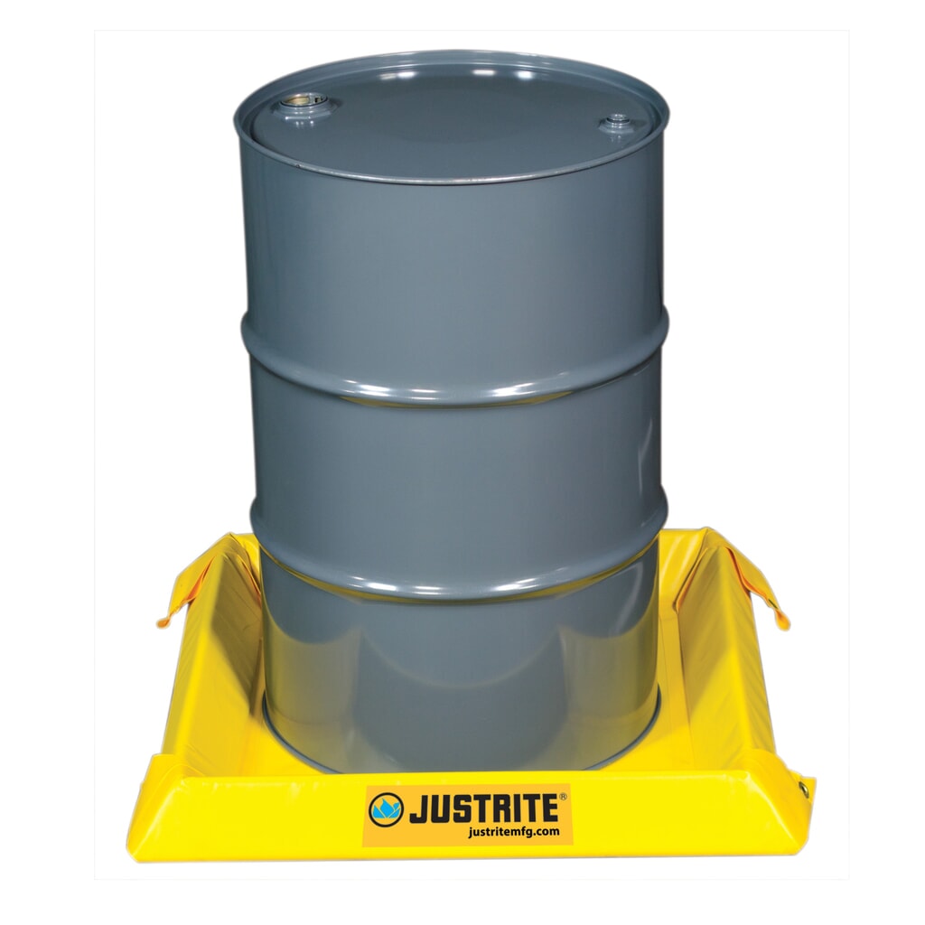 Produktabbildung Nr. 1: Justrite® Falt-Auffangwanne aus PVC, Wandhöhe 100 mm, Innenmaße 0,6 x 0,6 m, Kapazität 38 l
