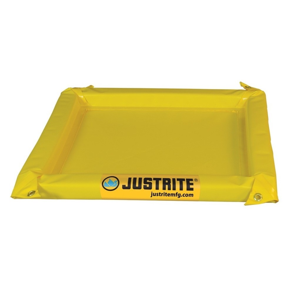 Produktabbildung: Justrite® PVC-Faltwanne, Wandhöhe 50 mm, Innenmaße 0,6 x 0,6 m, Kapazität 19 l