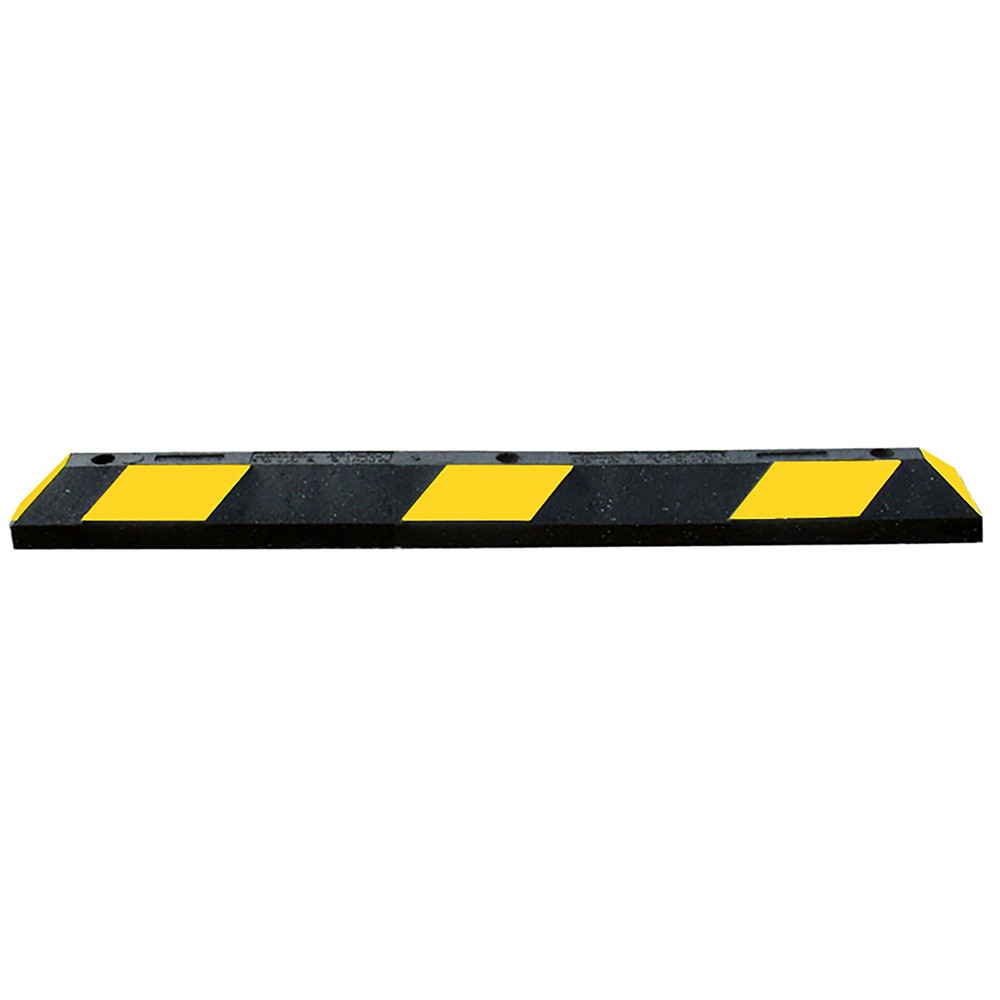Produktabbildung: Justrite® Radstopp Park-It® , Recycling-Gummi, Breite 1.800 mm, schwarz/weiß