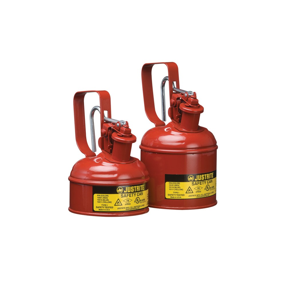 Produktabbildung Nr. 1: Justrite® Sicherheitsbehälter Typ I, Auslösegriff, rot, 0,5 Liter